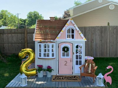 kidkraft stoneycreek cedar outdoor playhouse target