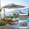 VisioGear Patio Umbrellas, Cantilever Umbrella with 8 Ribs, Outdoor Sun Shade with Wind Vent for Lawn Garden Pool, Gray, 117.6"*84.72"*117.6" - 4 of 4