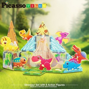 PICASSO-TILES Magnetic Tiles for Kids, Construction STEM Building Blocks Educational Toy - 1 of 4