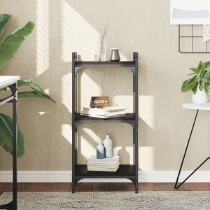 vidaXL Bookcase 3-Tier Black 15.7 in.x11.8 in.x33.9 in. Engineered Wood - 1 of 4