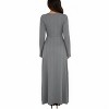 Anna-Kaci Women's Long Sleeve Button Front Maxi Dress with Deep V-Neck Design and Side Slit - 3 of 4
