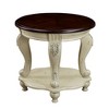 NicBex 22 Inch Round Side Table Retro Wooden End Table with Storage Shelf and 4 Legs for Living Room, Bedroom - 3 of 4