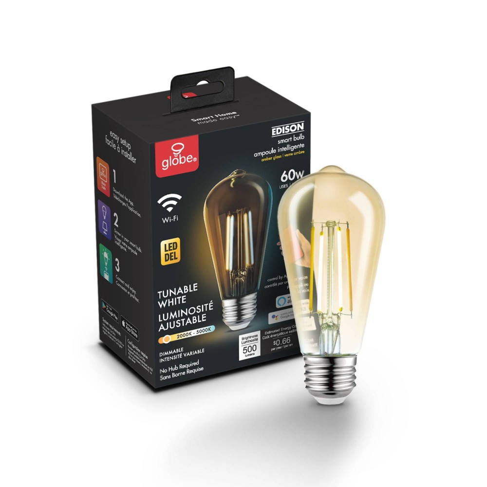 Photos - Light Bulb Smart 60W Equivalent Vintage Filament Tunable White LED Wi-Fi Enabled Voic