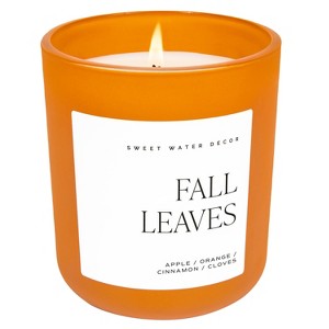 Sweet Water Decor Fall Leaves 15oz Orange Matte Jar Candle - 1 of 3