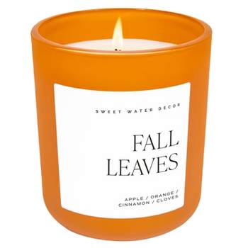Sweet Water Decor Fall Leaves 15oz Orange Matte Jar Candle