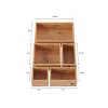 Drawer Organizer -5 Compartment Modular Natural Wood Bamboo Space Saver Tray Storage for Kitchen, Office, Bedroom and Bathroom by Hastings Home - 4 of 4