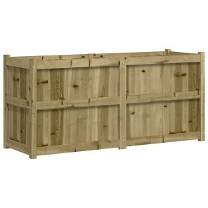 vidaXL Garden Planter Flower Box - Impregnated Pine Wood, Rectangular, for Patio, Outdoor, Balcony, Dimensions: 59.1"x19.7"x27.6", Brown - 1 of 4
