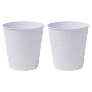 happimess Axel Modern Minimalist Hammered Steel 2-Gallon Wastebasket - 1 of 4