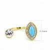 Slickblue Women’s Gold Cuff Ring, Synthetic Turquoise with Clear Accent Stones, Stainless Steel, Sizes 5-10 - 3 of 4