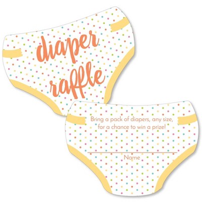 Big Dot of Happiness Baby Neutral - Diaper Shaped Raffle Ticket Inserts - Baby Shower Activities - Diaper Raffe Game - Set of 24