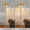 KAISITE Mid-Century Modern Gold Floor Lamp for Living Room Ambiance, Standing Lamp with Upward Bowl Shade - 2 of 4