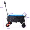 SKRAN Wagon Cart Outdoor,Foldable Wagon Cart,Capacity Heavy-Duty Steel Mesh Utility Cart,with Removable Sides,for Beach,Shopping - 3 of 4