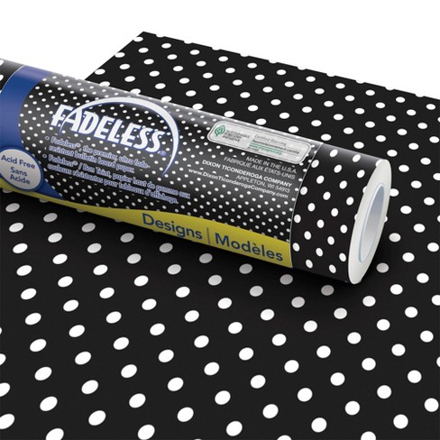 Fadeless Designs Paper Roll, Classic Dots Black and White, 48 Inches x 50  Feet