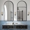 Lirago 47" x 22" 2PC Arched Hanging Bathroom Mirror with Black Scratch-Resistant Aluminum Alloy Frame - 2 of 4