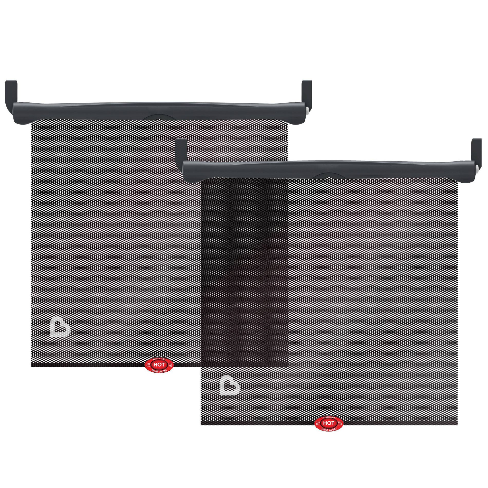 Munchkin Sun Safety Car Window Rollershade with Heat Alert - Black - 2pk