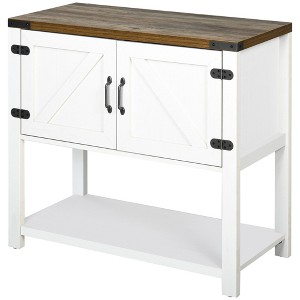NicBex 2-Door Sideboard Cabinet Modern Buffet Cabinet with Bottom Shelf for Kitchen,Living Room, White - 1 of 4