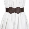 INSPIRE CHIC Women's Interlock 8-shaped Buckle Elastic Faux Leather Stretch Waist Belt 2 Pcs - 2 of 4