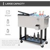 MOEPISY 80 QT Rolling Cooling Bins Ice Chest on Wheels Outdoor Stand Up Drink Cooler Cart for Party, Silver - 4 of 4