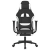 vidaXL - Adjustable Black and White Fabric Massage Gaming Chair with Footrest - Modern-Style Gaming Chair Ideal for Players - 3 of 4