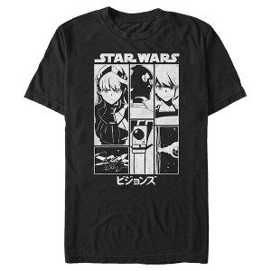 Men's Star Wars: Visions Black and White Poster T-Shirt - 1 of 4