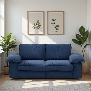 GDFStudio Nyx 79" Modern Velvet Upholstered Loveseat Sofa with Hidden Storage - 1 of 4