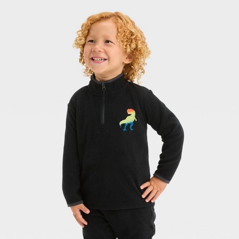 Toddler Boys' Microfleece Mock Neck Pullover Sweatshirt - Cat & Jack™ Black  12M