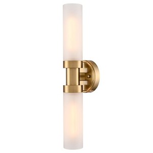 Claxy Modern Gold Wall Sconce with Frosted Glass Tube Bathroom Vanity Light Fixtures - 1 of 4