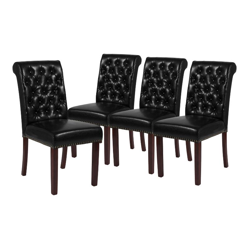 Merrick Lane Upholstered Parsons Chair with Nailhead Trim - Set of 4, 1 of 14