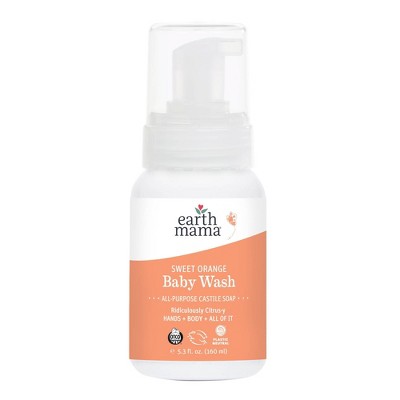 Earth Mama Organics  Sweet Orange Castile Baby Wash - 5.3 fl oz