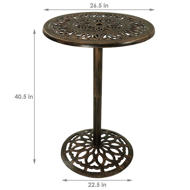 Sunnydaze 40"H Cast Iron Base and Cast Aluminum Tabletop Round Bar-Height Table, 4 of 10