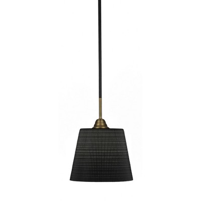 Toltec Lighting Paramount 1 - Light Pendant in  Matte Black/Brass with 10" Black Matrix Shade