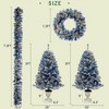 Tree Artificial Christmas 4-Piece Set,Garland, Wreath and Set of 2 Entrance Trees X-mas with LED Lights, Christmas Tree - 2 of 4