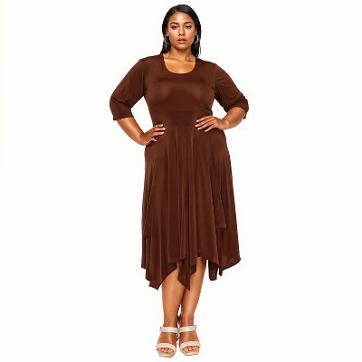 L I V D Women's Shay Handkerchief Hem Dress