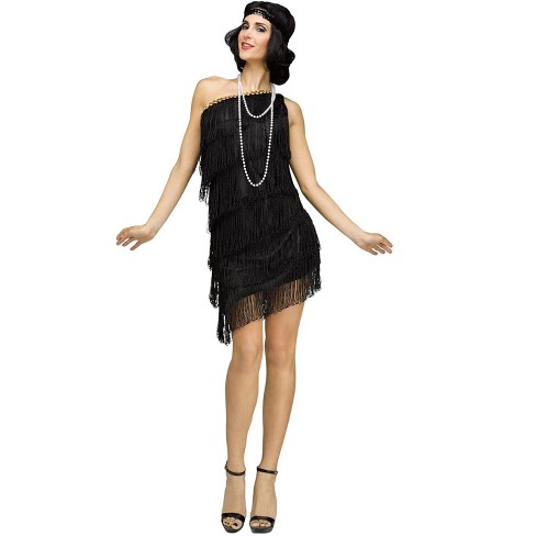 Fun World Shimmery Flapper Adult Costume black Target