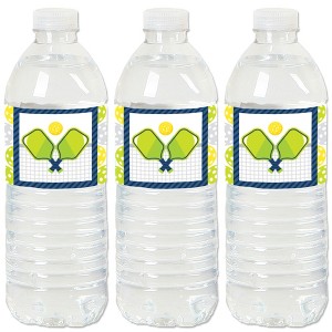 Big Dot of Happiness Let’s Rally - Pickleball - Birthday or Retirement Party Water Bottle Sticker Labels - Set of 20 - 1 of 4