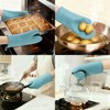 REGALWOVEN Soft Heat Resistant and Waterproof Silicone Oven Mitts, Flexible Gripping for Baking, Kitchen Mitts Set of 2 - 2 of 4
