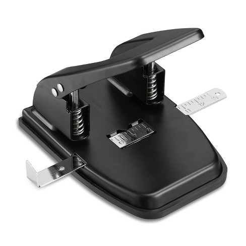 Swingline 100-Sheet High Capacity 2-Hole Punch, Fixed Centers, 9/32 Holes, Black/Gray