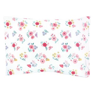 Hudson Baby Infant Girl Cotton Toddler Pillow Case, Butterfly Floral, One Size - 1 of 2