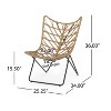 Sapphtopaz Outdoor Dining Chairs Set of 2 Rattan Patio Dining Chairs with Modern Geometric Cross Base for Yard, Balcony - 4 of 4