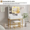 Mirrored Dressing Table Featuring Three-Level Adjustable Lighting Modern Dressing Table with Four Drawers - 4 of 4