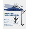 10FT Cantilever Patio Umbrella with Cross Base, Outdoor Offset Market Umbrella with 360-degree Rotation and Infinite Tilt - 3 of 4