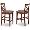 HomeStock Pub Counter Stool-Linen Fabric Bar Height Dining Chair - 3 of 3