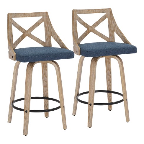 White and best sale blue bar stools