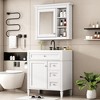 30in Bathroom Vanity With Top Sink, With 2 Drawers, 1 Tip-Out Drawer&1 Storage Cabinet, Modern Freestanding Bathroom Storage Cabinet With Mirror - 4 of 4