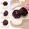 Unique Bargains Velvet Vintage Ring Display 2 Slot Hexagon Jewelry Storage Box - 3 of 4