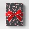 40" 220 sq ft Christmas Roll Wrap Candy Canes on Black - Wondershop™ - 2 of 3