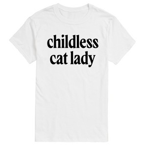 Men's - Instant Message - Childless Cat Lady Black Short Sleeve Graphic T-Shirt - 1 of 4