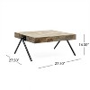 Vynxaria Handcrafted Wood Coffee Table - Modern Industrial Style with Unique V-Shaped Legs - 4 of 4