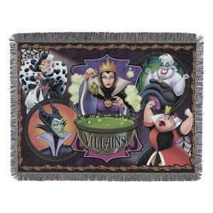 Disney-Pixar Villains, "Vile Villains" Woven Tapestry Throw Blanket, 48" x 60", Multi Color, 1 Count - 1 of 4