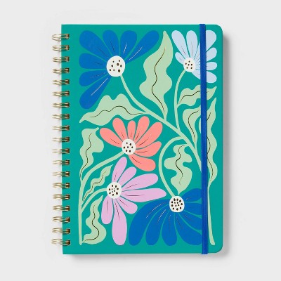 7"x10" Yellow Abstract Floral Spiral Journal - Spritz™
